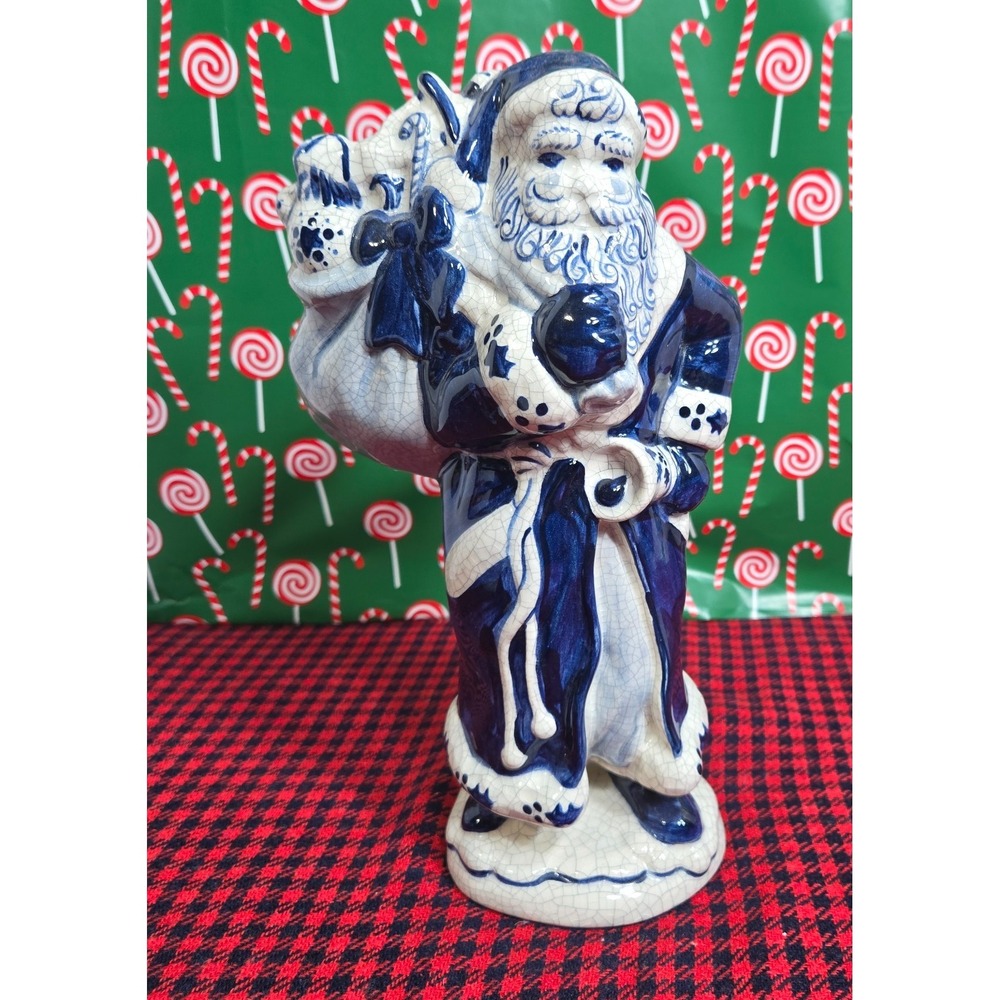 Dedham Pottery Santa Claus Ceramic Crackle Glaze Ltd. Edition Signed Rare 1st Ed